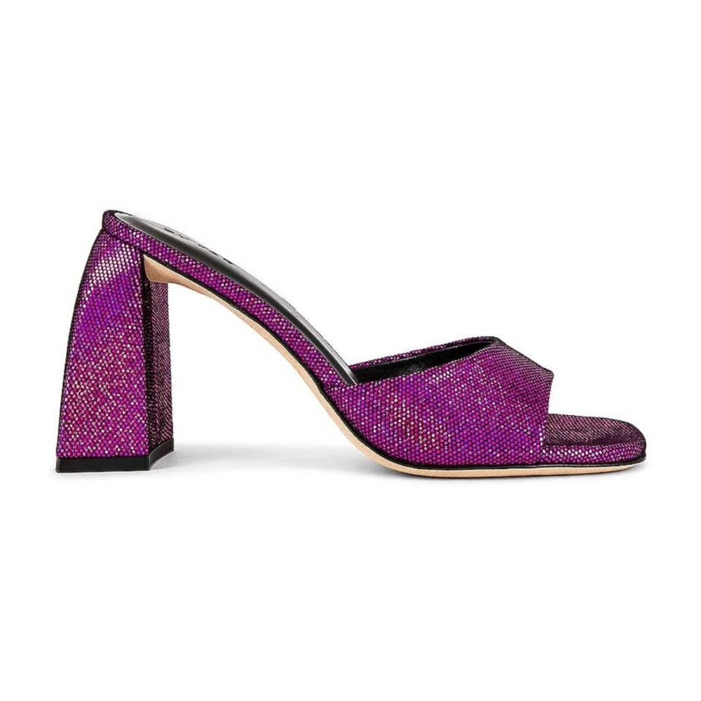 Michele Square Toe Slide in Fuchsia, Size 8